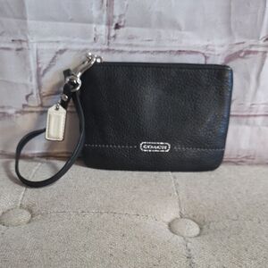 Coach Black Leather Wristlet